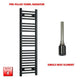 1200x300mm Flat Black Pre Filled Electric Towel Rail