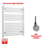 800x550mm Pre Filled Electric Towel Rail Straight Chrome