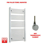 1200x550mm Pre-Filled Electric Heated Towel Rail Chrome