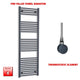 1600x500mm Flat Anthracite Pre-Filled Electric Heated Towel Rail