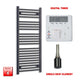 1200x500mm Flat Black Pre Filled Electric Towel Rail