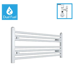 400 x 1000 White Dual Fuel Flat Heated Towel Rail