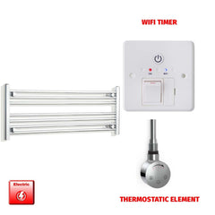 ER-Touch Thermostatic / Wifi Timer 400 x 1000 Pre-Filled Electric Heated Towel Radiator Straight Chrome