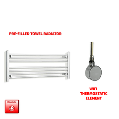 ER-Wifi Thermostatic / No Timer 400 x 1000 Pre-Filled Electric Heated Towel Radiator Straight Chrome