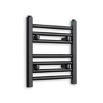 400 mm High x 300 mm Wide Flat Black Heated Towel Radiator - Towel Rail - detail