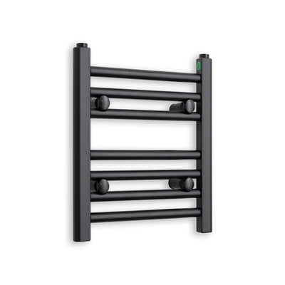 400 mm High x 300 mm Wide Flat Black Heated Towel Radiator