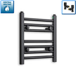 400 mm High x 300 mm Wide Flat Black Heated Towel Radiator - Towel Rail - lifestyle