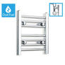 400 x 300 Chrome Dual Fuel Flat Heated Towel Rail Radiator