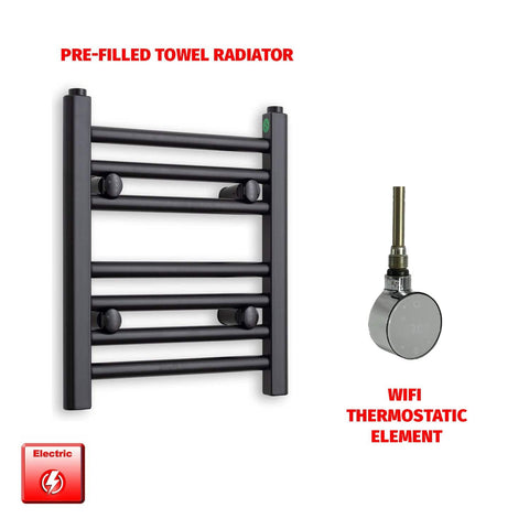 ER-Wifi Thermostatic / No Timer 400 x 300 Flat Black Pre-Filled Electric Heated Towel Radiator HTR