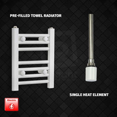 Single Heat / No Timer 400 x 300 Pre-Filled Electric Heated Towel Radiator White HTR