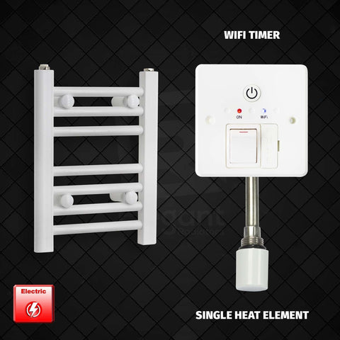 Single Heat / Wifi Timer 400 x 300 Pre-Filled Electric Heated Towel Radiator White HTR