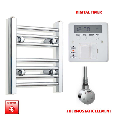 ER-Touch Thermostatic / Digital Timer 400 x 300 Pre-Filled Electric Heated Towel Rail Chrome