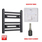 Single Heat / Booster Timer 400 x 400 Flat Black Pre-Filled Electric Heated Towel Radiator HTR