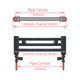 400 mm High x 400 mm Wide Flat Black Heated Towel Radiator - Towel Rail - side view