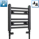 400 mm High x 400 mm Wide Flat Black Heated Towel Radiator - Towel Rail - lifestyle