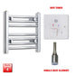 Flat / Single Heat / Wifi Timer 400 x 450 Pre-Filled Electric Heated Towel Radiator Straight Chrome