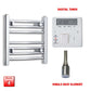 Flat / Single Heat / Digital Timer 400 x 450 Pre-Filled Electric Heated Towel Radiator Straight Chrome