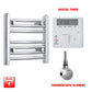 Flat / ER-Touch Thermostatic / Digital Timer 400 x 450 Pre-Filled Electric Heated Towel Radiator Straight Chrome