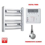 Flat / ER-Touch Thermostatic / Digital Timer 400 x 450 Pre-Filled Electric Heated Towel Radiator Straight Chrome