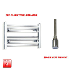 Flat / Single Heat / No Timer 400 x 600 Pre-Filled Electric Heated Towel Radiator Chrome