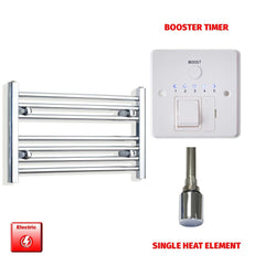 Flat / Single Heat / Booster Timer 400 x 600 Pre-Filled Electric Heated Towel Radiator Chrome