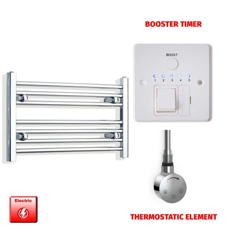 Flat / ER-Touch Thermostatic / Booster Timer 400 x 600 Pre-Filled Electric Heated Towel Radiator Chrome