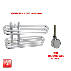 ER-Wifi Thermostatic / No Timer 400 x 600 Salina Chrome Designer Pre-Filled Electric Towel Radiator