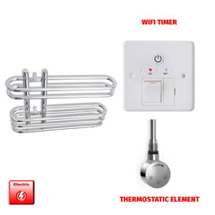 ER-Touch Thermostatic / Wifi Timer 400 x 600 Salina Chrome Designer Pre-Filled Electric Towel Radiator