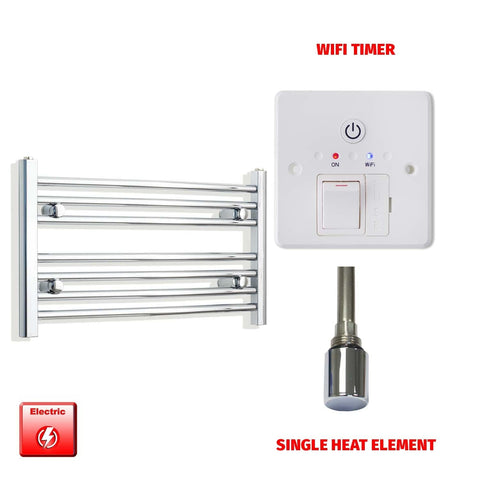 Flat / Single Heat / Wifi Timer 400 x 700 Pre-Filled Electric Heated Towel Radiator Chrome