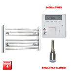 Flat / Single Heat / Digital Timer 400 x 700 Pre-Filled Electric Heated Towel Radiator Chrome
