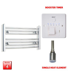 Flat / Single Heat / Booster Timer 400 x 700 Pre-Filled Electric Heated Towel Radiator Chrome