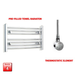 Flat / ER-Touch Thermostatic / No Timer 400 x 700 Pre-Filled Electric Heated Towel Radiator Chrome