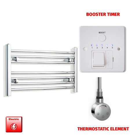 Flat / ER-Touch Thermostatic / Booster Timer 400 x 700 Pre-Filled Electric Heated Towel Radiator Chrome