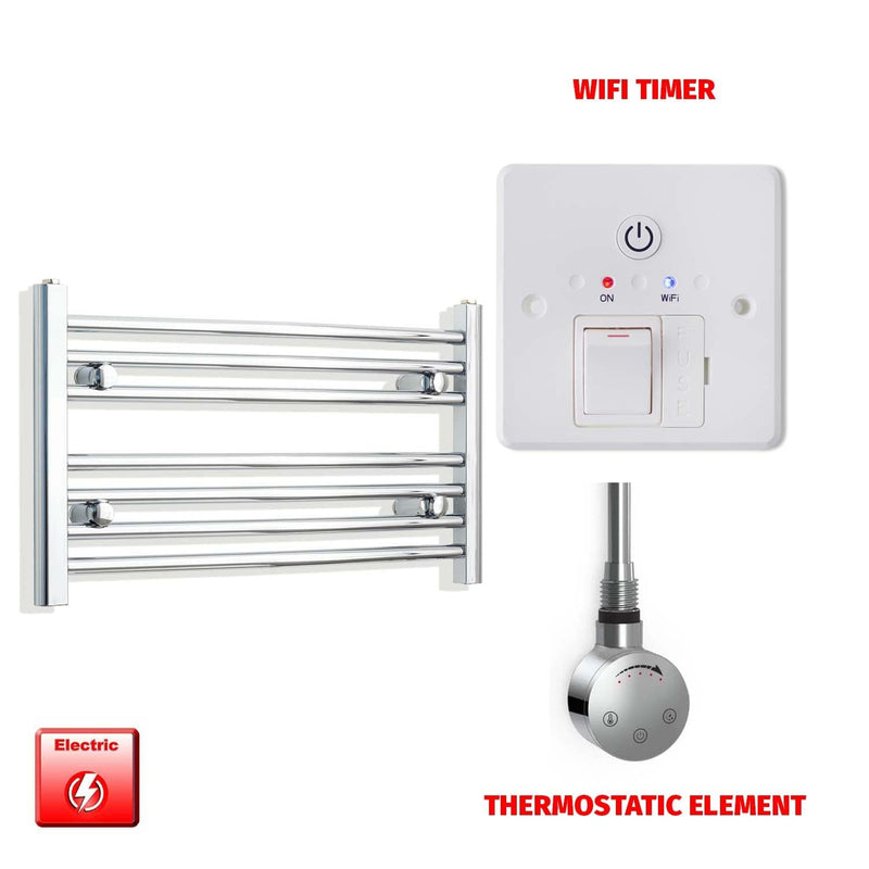 Flat / ER-Touch Thermostatic / Wifi Timer 400 x 700 Pre-Filled Electric Heated Towel Radiator Chrome