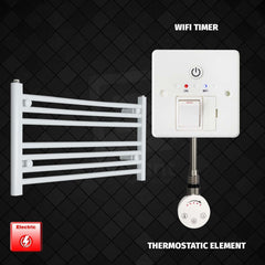 ER-Touch Thermostatic / Wifi Timer 400 x 800 Pre-Filled Electric Heated Towel Radiator White HTR