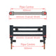 400mm wide Towel radiator pipe centre diagram image