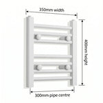 400x350mm Heated Towel Rail Radiator Flat White - Elegant Radiators