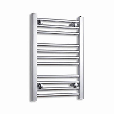 600x400mm Heated Flat & Curved Chrome Towel Rail