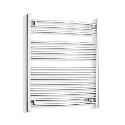 800mm High x 700mm Wide Heated Curved Towel Radiator Chrome