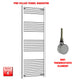 1600x650mm Electric Heated Towel Rail Straight Chrome