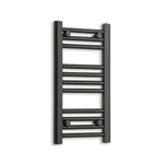 600 mm High x 300 mm Wide Flat Black Heated Towel Radiator