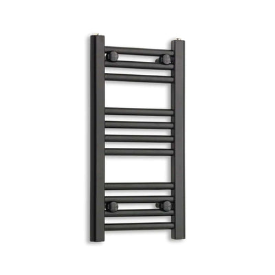 600 mm High x 300 mm Wide Flat Black Heated Towel Radiator
