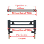 400 - 450 - 500 - 550 Pipe Centers - 400-1800mm High Heated Towel Rail