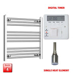 600x650mm Pre Filled Electric Towel Rail Straight Chrome