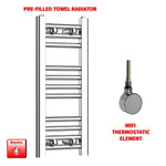 600x200mm Pre Filled Electric Towel Rail Straight Chrome