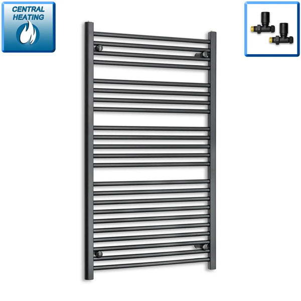 1200 mm High x 700 mm Wide Heated Towel Radiator Flat Black
