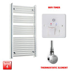 1200x600mm Chrome Electric Towel Rail Bathroom Warmer Pre Filled
