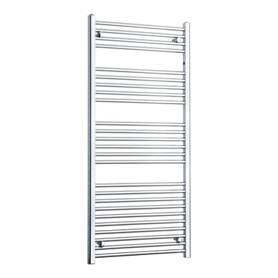 1400 mm High x 600 mm Wide Flat Or Curved Chrome Towel Radiator