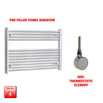 700x1200mm Pre Filled Electric Towel Rail Straight Chrome