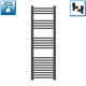 1200 x 400mm Black Flat Heated Towel Rail Radiator Central Heating